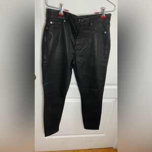 7 For All Mankind Black b(air) coated Skinny Denim Pants Sz3 High Rise